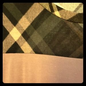 Long sleeve plaid top blouse